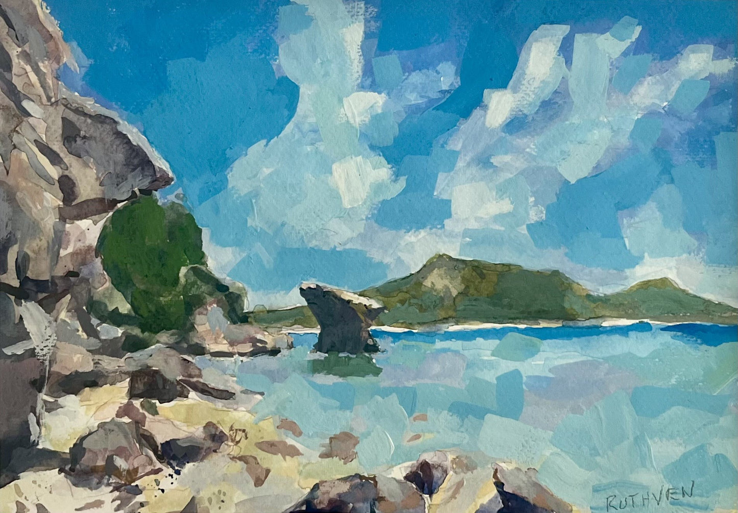 Blue Lagoon Gouache on paper
