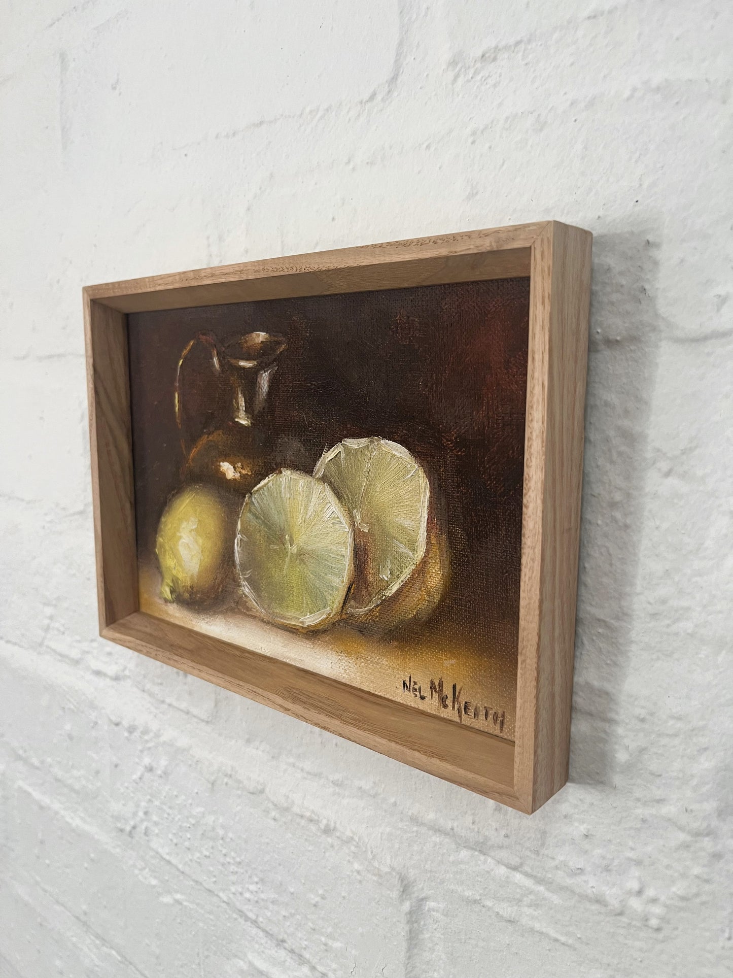 Lemons With Copper Vase