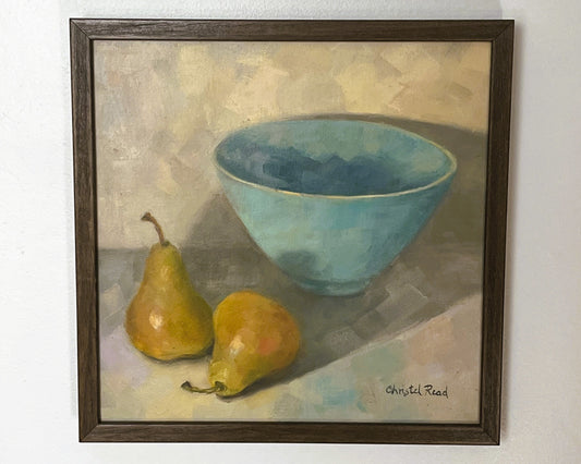 Pears with Blue Bowl
