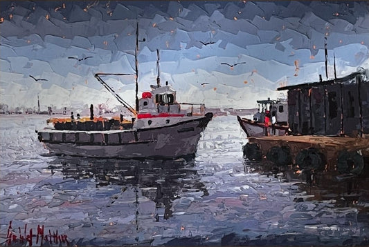Fishing Boats in Blue