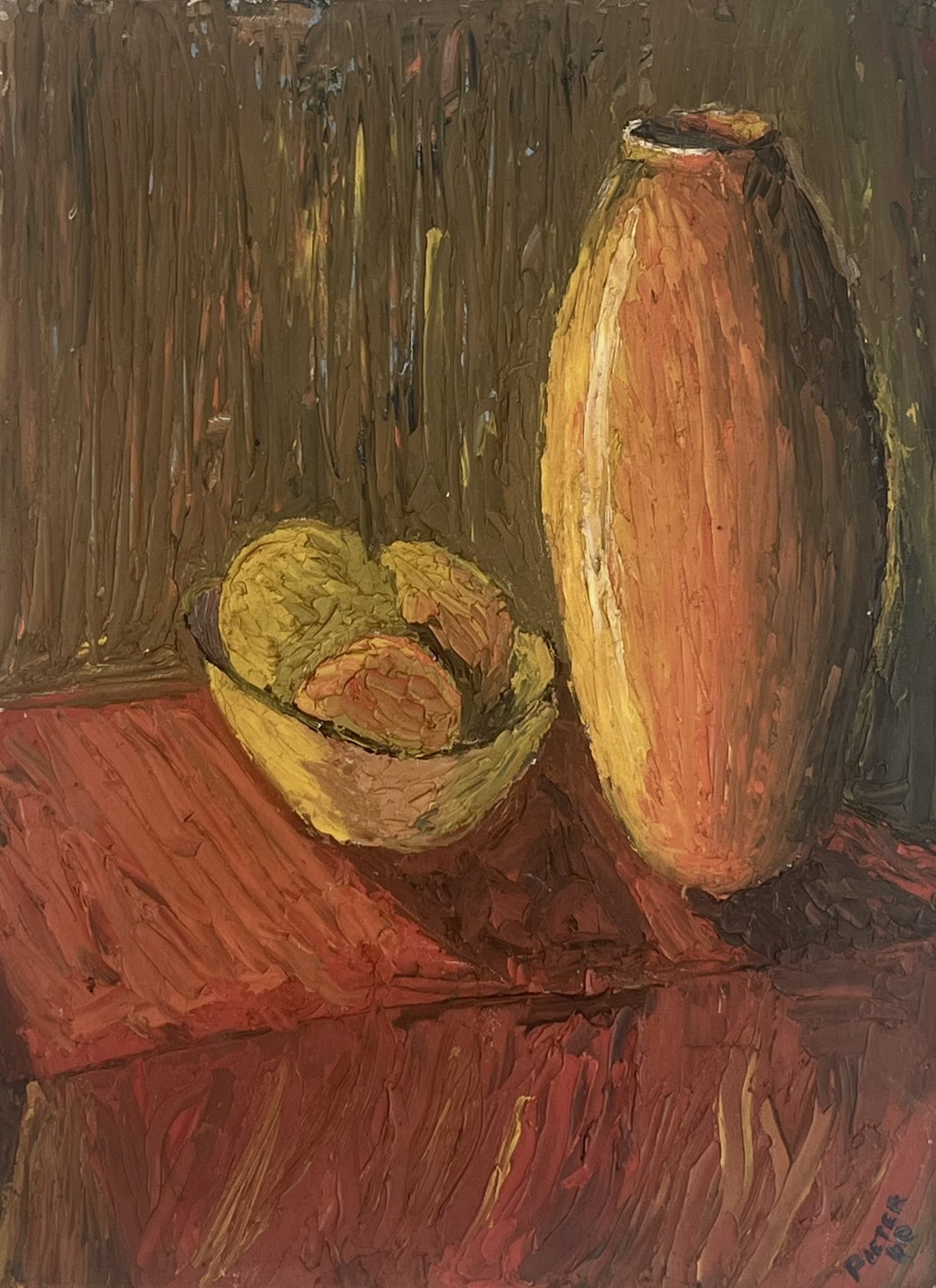 Lemons with Vase in Ochre