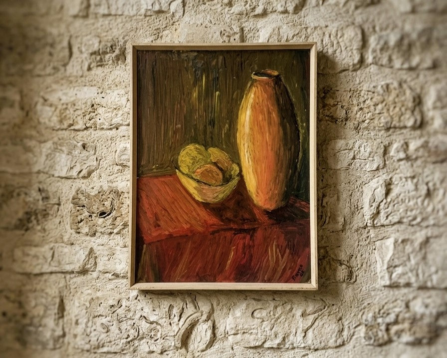 Lemons with Vase in Ochre